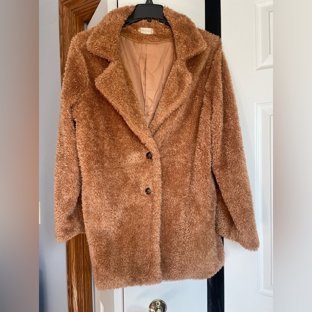 Altar’d State Cozy Brown Teddy Coat